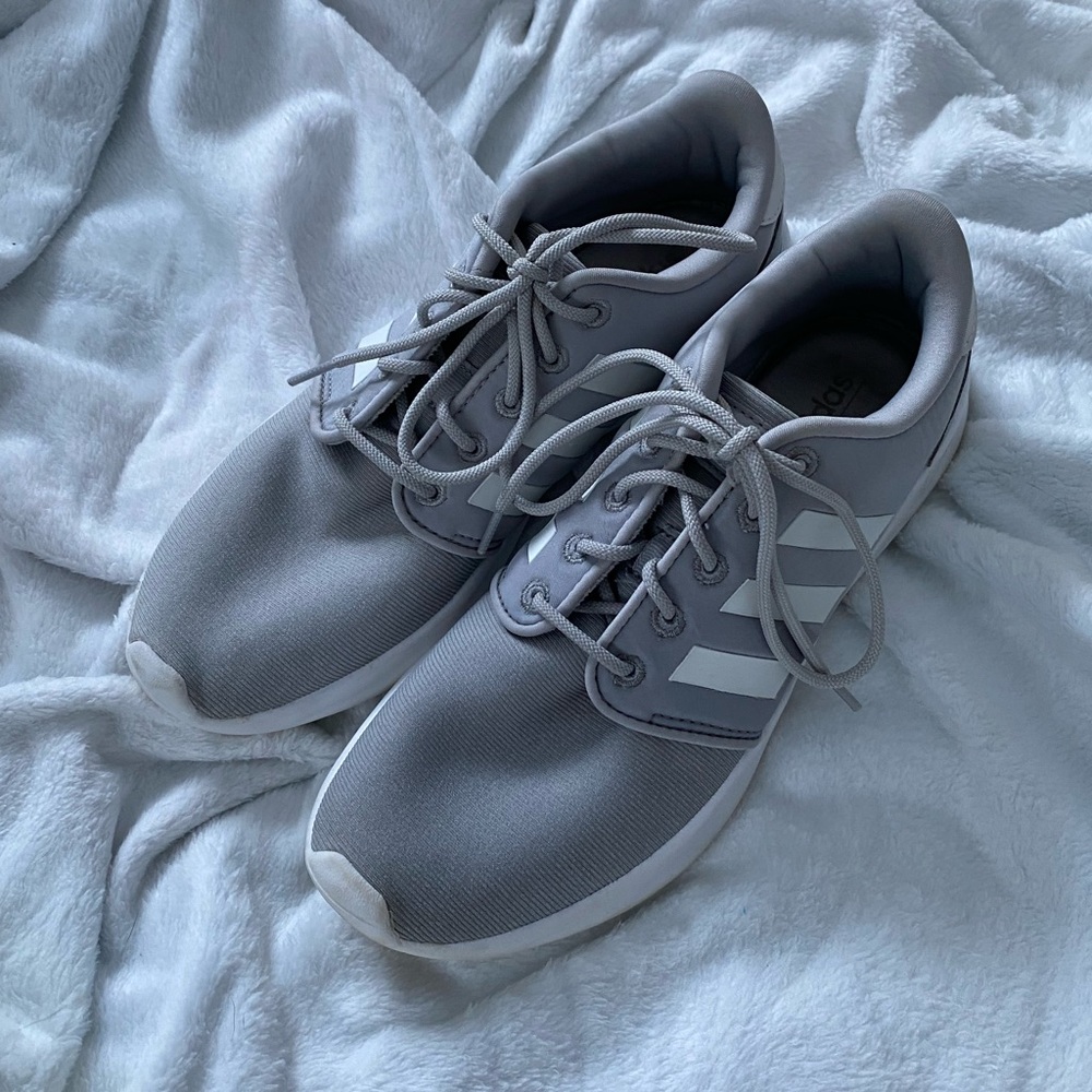 Grey Adidas tennis shoes